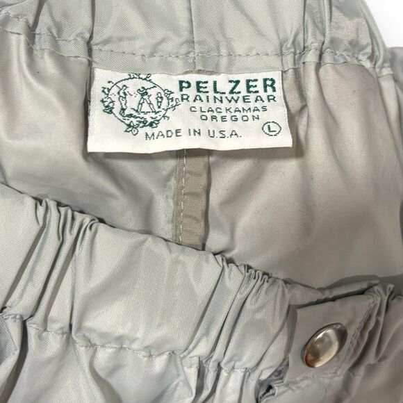 Vintage Pelzer Rainwear Rain Pants Size Large Gray Green Made In The U.S.A. - Picture 8 of 9